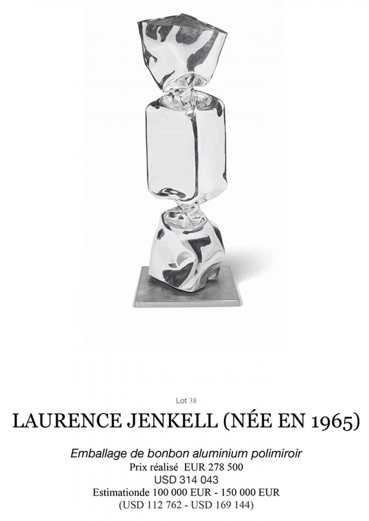 Auction Record for Laurence Jenkell